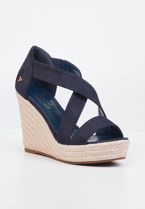 Butterfly Feet - Veda 1 espadrille wedge heel - navy