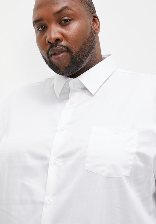 Superbalist - Plus cotton sateen stretch shirt - white