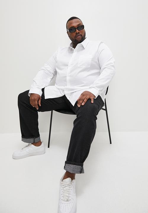 Superbalist - Plus cotton sateen stretch shirt - white
