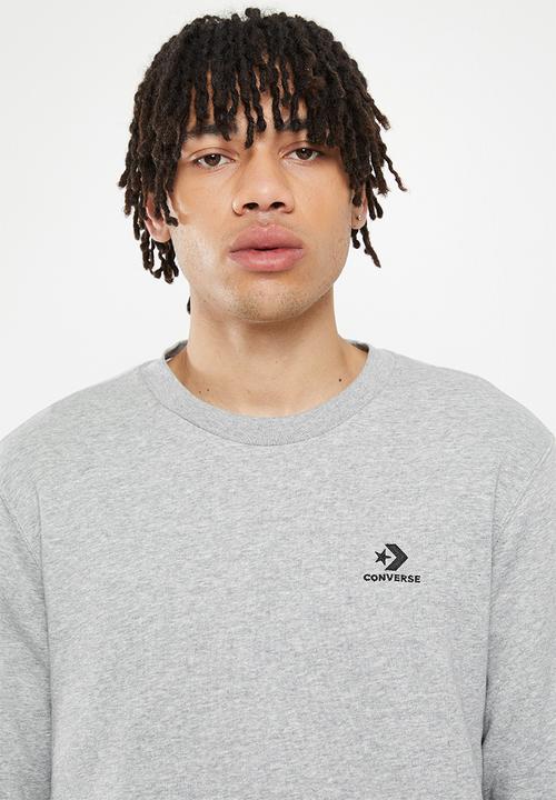 Converse - Standard fit left chest star chev emb crew bb - vintage grey heather