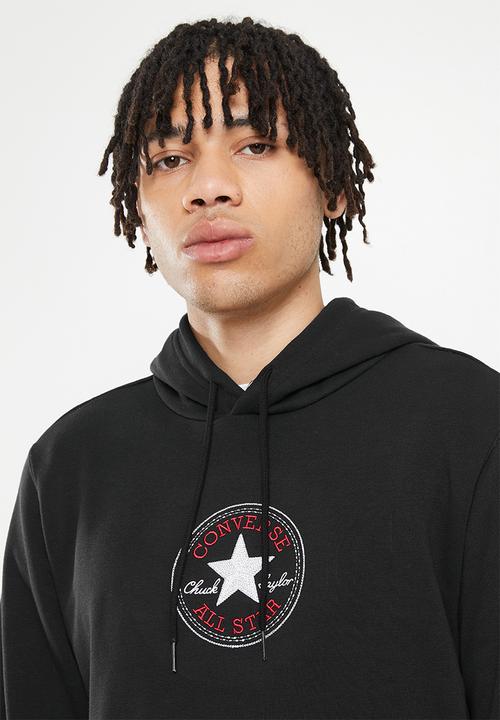 Converse - Standard fit centre front chuck patch core hoodie - converse black