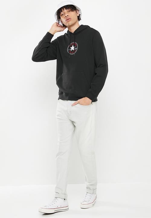 Converse - Standard fit centre front chuck patch core hoodie - converse black