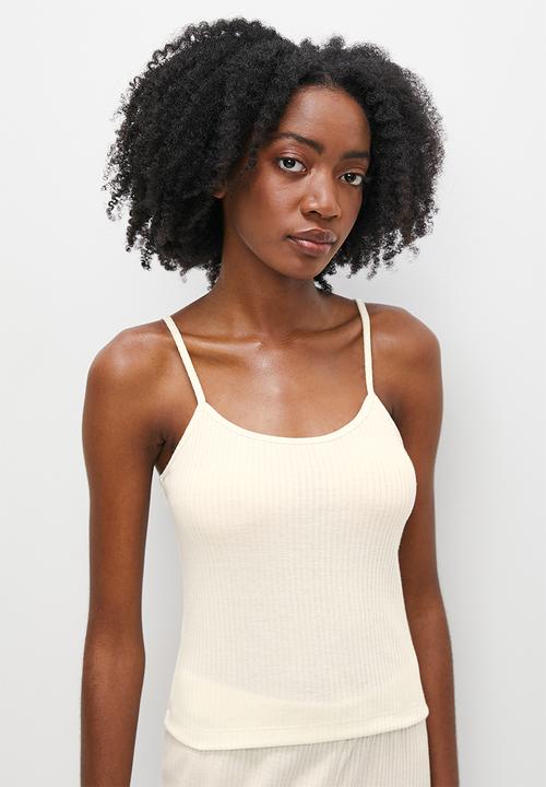 Superbalist - Rib cami & wide leg sleep set - ecru