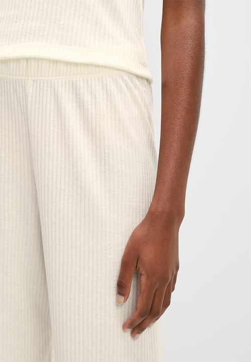 Superbalist - Rib cami & wide leg sleep set - ecru