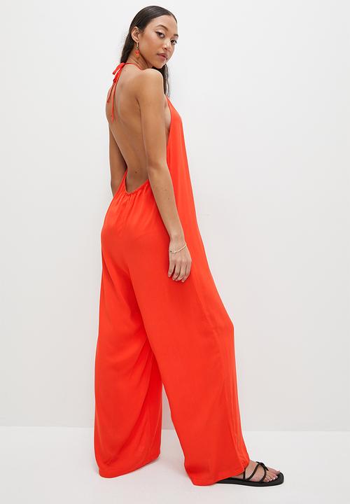 Superbalist - Halter neck jumpsuit - tangerine