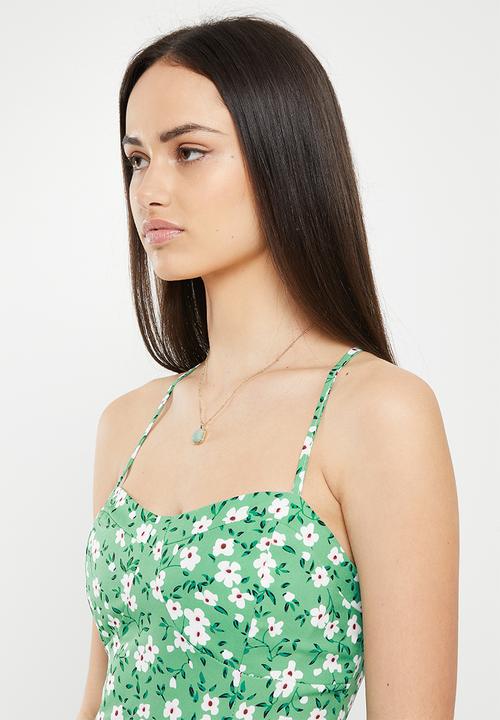 dailyfriday - Strappy midi dress - green 