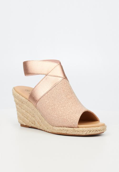 Butterfly Feet - Drayco 2 espadrille wedge heel - rose gold