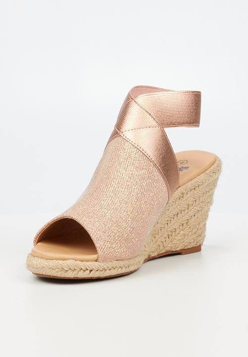 Butterfly Feet - Drayco 2 espadrille wedge heel - rose gold