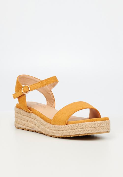 Butterfly Feet - Holly 2 flatform espadrille sandal - mustard