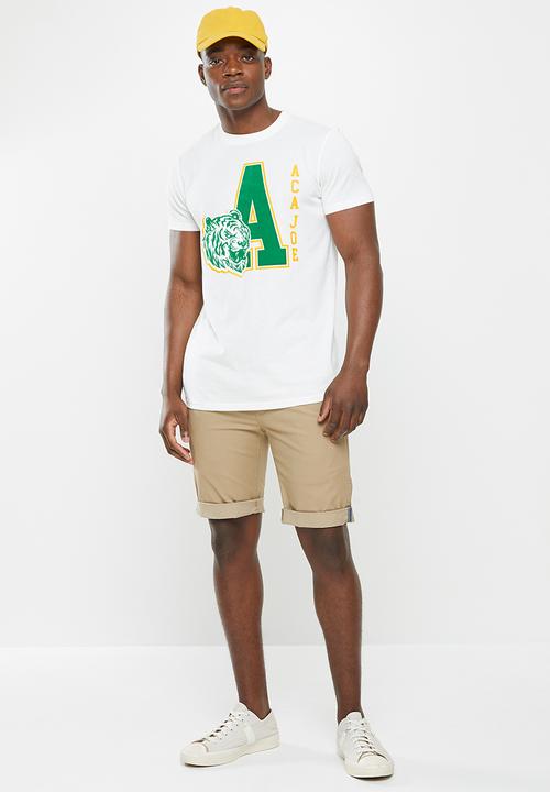 Aca Joe - Aca joe tiger crew tee - short sleeve - snow white