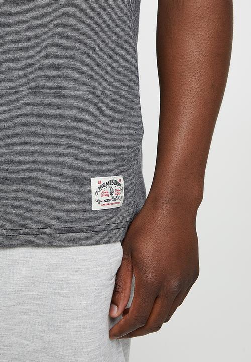 Holmes Bro's - New label short sleeve tee - black end on end