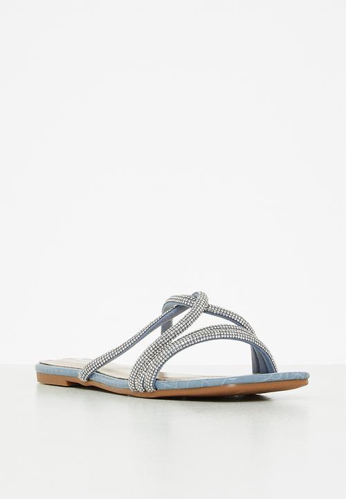 Plum - Diaz square toe sandal - blue