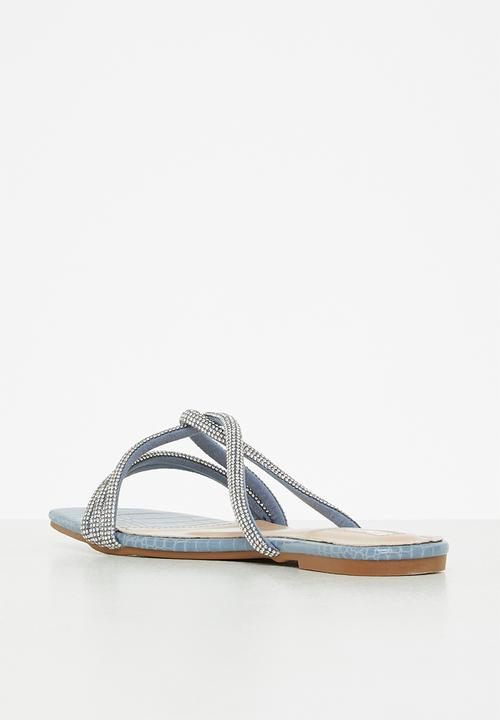 Plum - Diaz square toe sandal - blue
