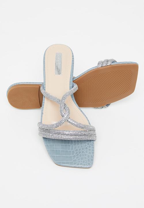 Plum - Diaz square toe sandal - blue