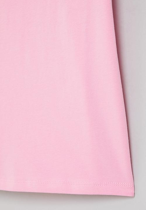 SISSY BOY - Boxy top with contrast panels - pink & off white