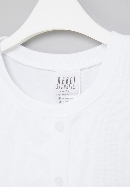 Rebel Republic - Girls lettuce crop tee - white
