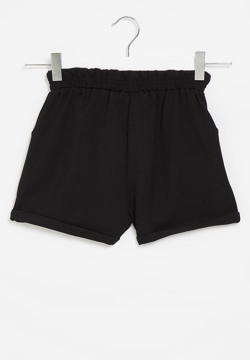 Rebel Republic - Girl elasticated shorts - black