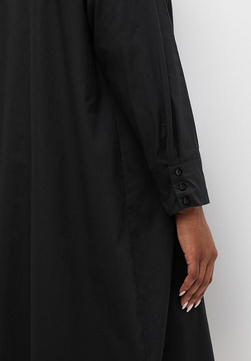 edit Plus - Hi-low longline cotton shirt - black1