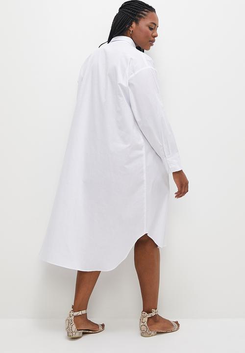 edit Plus - Hi-low longline cotton shirt - white1