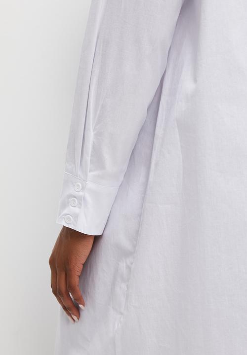 edit Plus - Hi-low longline cotton shirt - white1