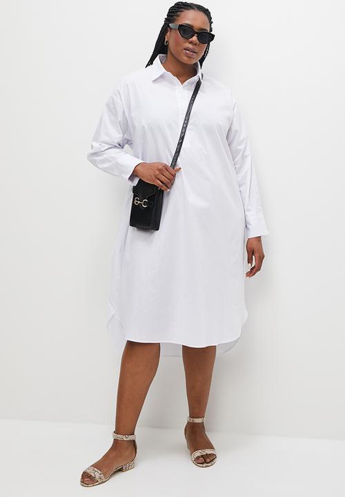 edit Plus - Hi-low longline cotton shirt - white1