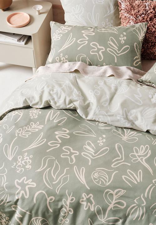 Linen House - Adley duvet cover set - eucalyptus