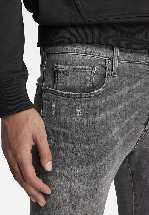 G-STAR - 3301 slim fit jeans - faded crow destroyed