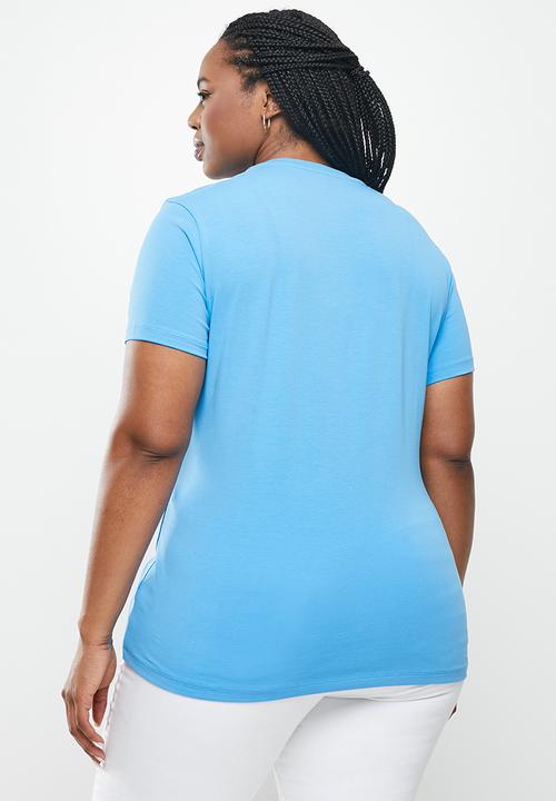 POLO - Plus kelly short sleeve basic crew neck t-shirt - blue