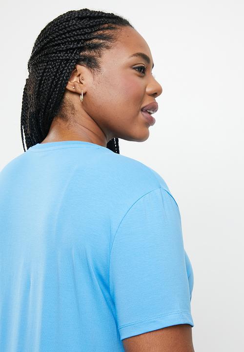 POLO - Plus kelly short sleeve basic crew neck t-shirt - blue