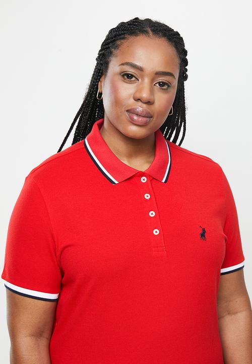 POLO - Plus leigh essential short sleeve stretch golfer dress - red