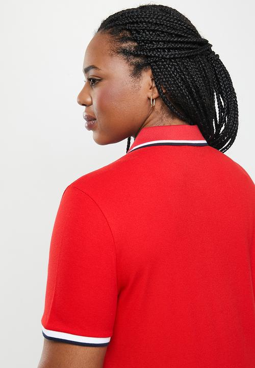 POLO - Plus leigh essential short sleeve stretch golfer dress - red