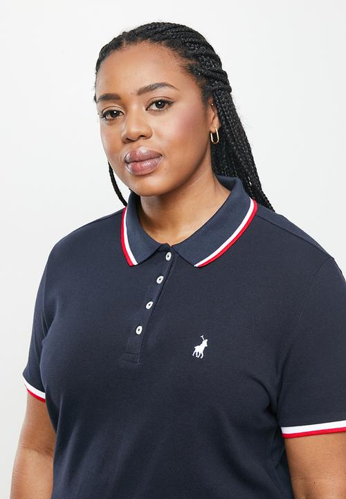 POLO - Plus leigh essential short sleeve  stretch golfer dress - navy