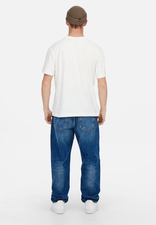 Only & Sons - Onsfred rlx fb club print short sleeve tee - white
