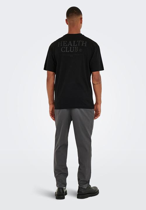 Only & Sons - Onsfred rlx fb club print short sleeve tee - black