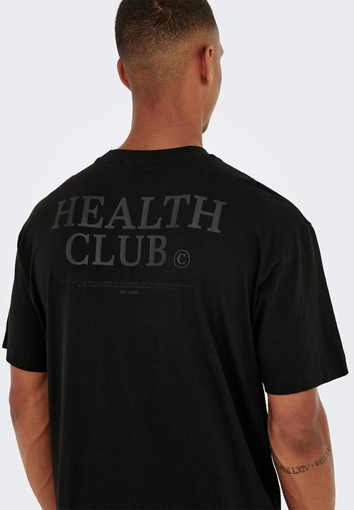 Only & Sons - Onsfred rlx fb club print short sleeve tee - black