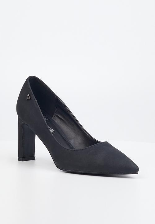 Butterfly Feet - Lena 1 barely there court block heel - black