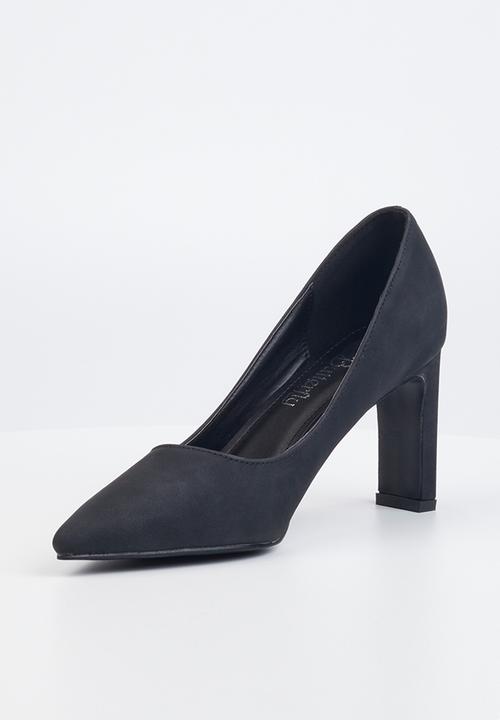 Butterfly Feet - Lena 1 barely there court block heel - black