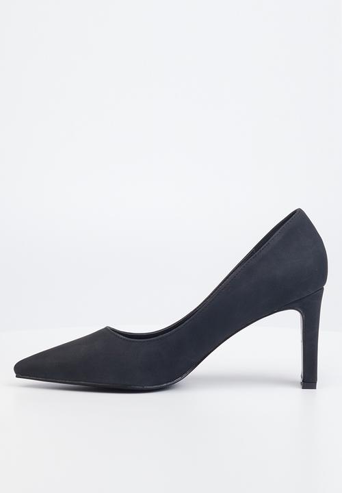 Butterfly Feet - Lena 1 barely there court block heel - black