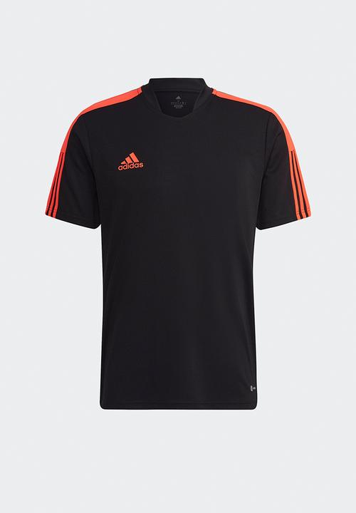adidas Performance -  Tiro training essentials tee- black/app solar red