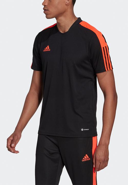 adidas Performance -  Tiro training essentials tee- black/app solar red
