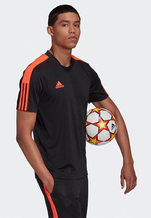 adidas Performance -  Tiro training essentials tee- black/app solar red