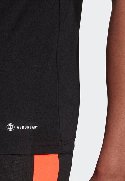 adidas Performance -  Tiro training essentials tee- black/app solar red