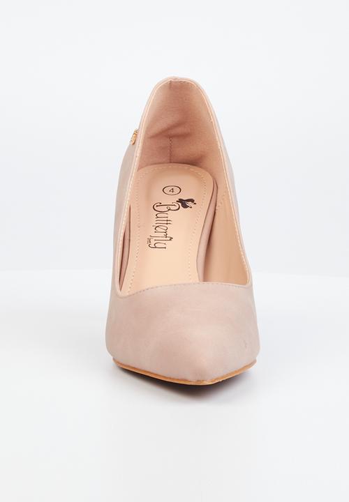 Butterfly Feet - Lena 1 barely there court block heel - pink