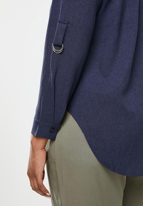dailyfriday - Notch neck shirt - navy