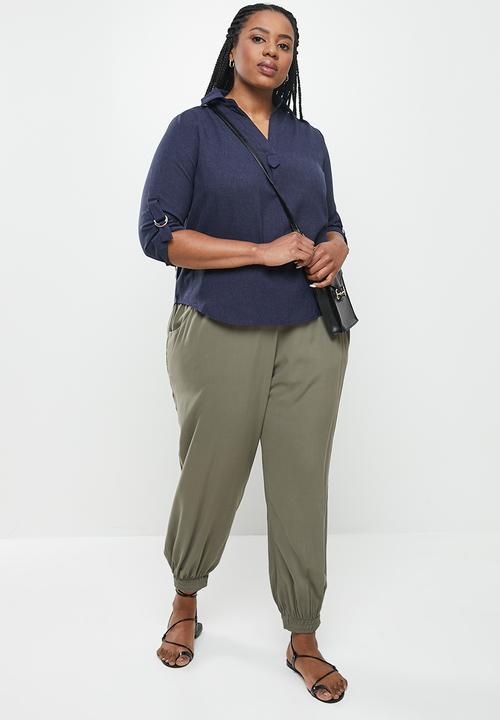 dailyfriday - Notch neck shirt - navy