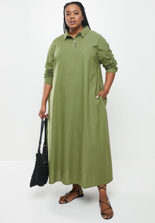 dailyfriday - Longline shirt dress - khaki