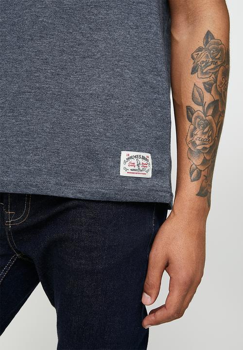 Holmes Bro's - Log out ss tee - pewter melange