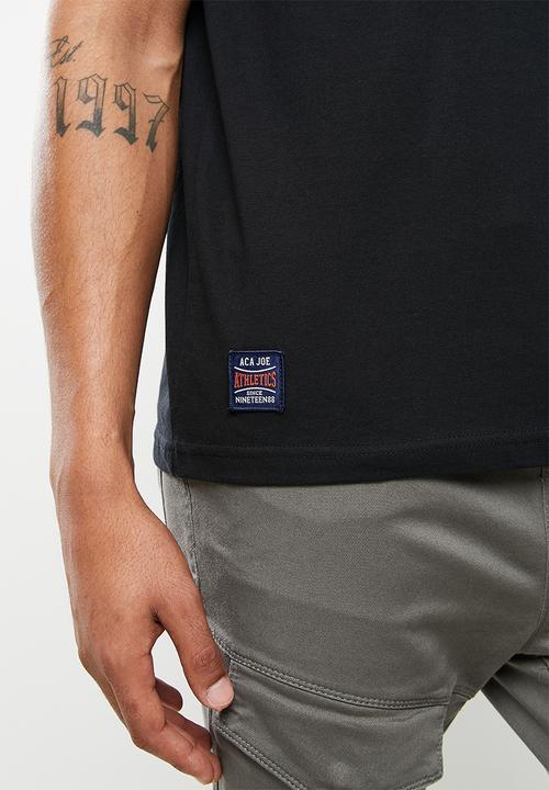 Aca Joe - Aca joe embossing on centre front crew tee - caviar