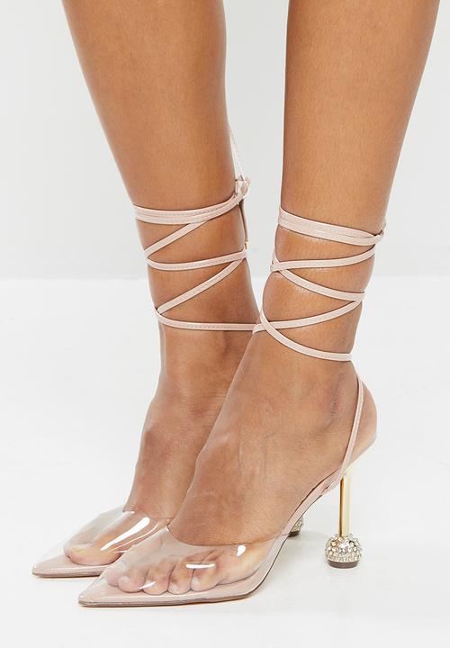 Miss Black - York1 ankle tie heel - neutral