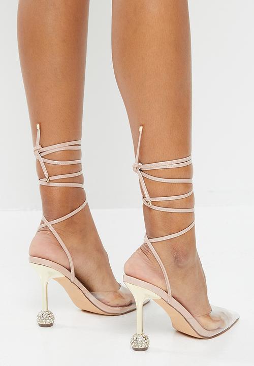 Miss Black - York1 ankle tie heel - neutral